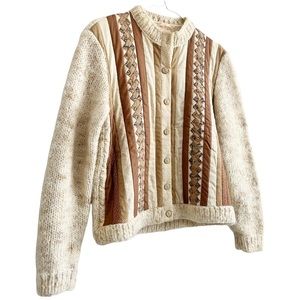Gorgeous vintage quilted patchwork knit cardigan